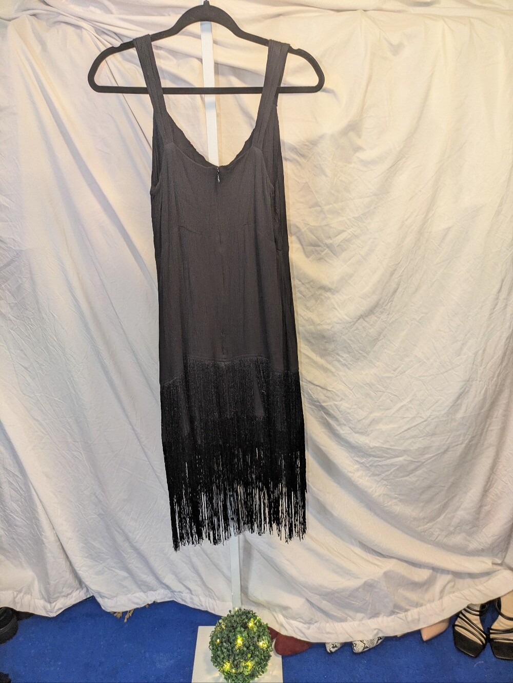 Idyllwind Miranda Lambert Black Floral Embroidered Fringe Mini Dress Medium - Picture 4 of 12